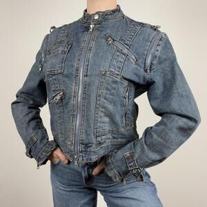 Women's Denim Moto Jacket